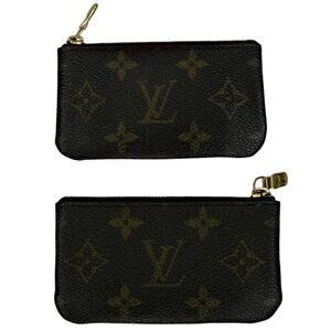 Louis Vuitton Pochette Clés Monogram Key Pouch Coin Purse Zippy LV Authentic